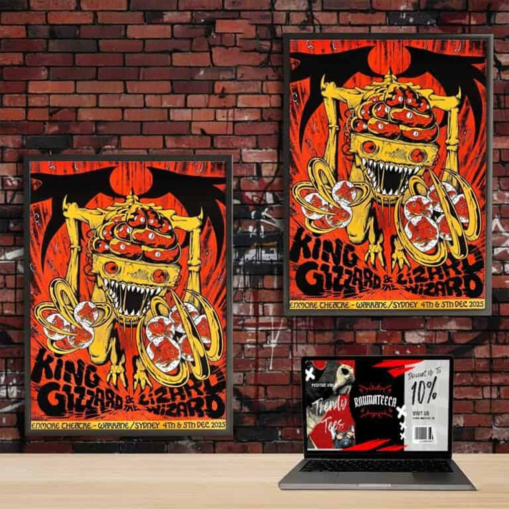 King Gizzard And The Lizard Wizard Merch Warrane Sydney Tour 2025 Poster Wall Art Decor King Gizzard And The Lizard Wizard Merch Warrane Sydney Tour 2025 Poster Wall Art Decor