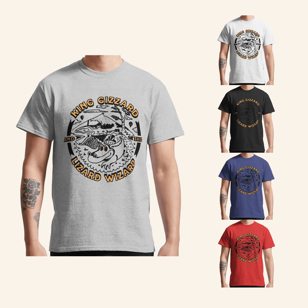 King Gizzard Merch Cartoon Music Band King Gizzard And The Lizard Wizard T-Shirt Him Gifts King Gizzard Merch Cartoon Music Band King Gizzard And The Lizard Wizard T-Shirt Him Gifts