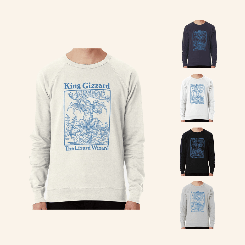 King Gizzard Merch King Gizzard And The Lizard Wizard Blue Logo Sweatshirt Friends Gifts King Gizzard Merch King Gizzard And The Lizard Wizard Blue Logo Sweatshirt Friends Gifts