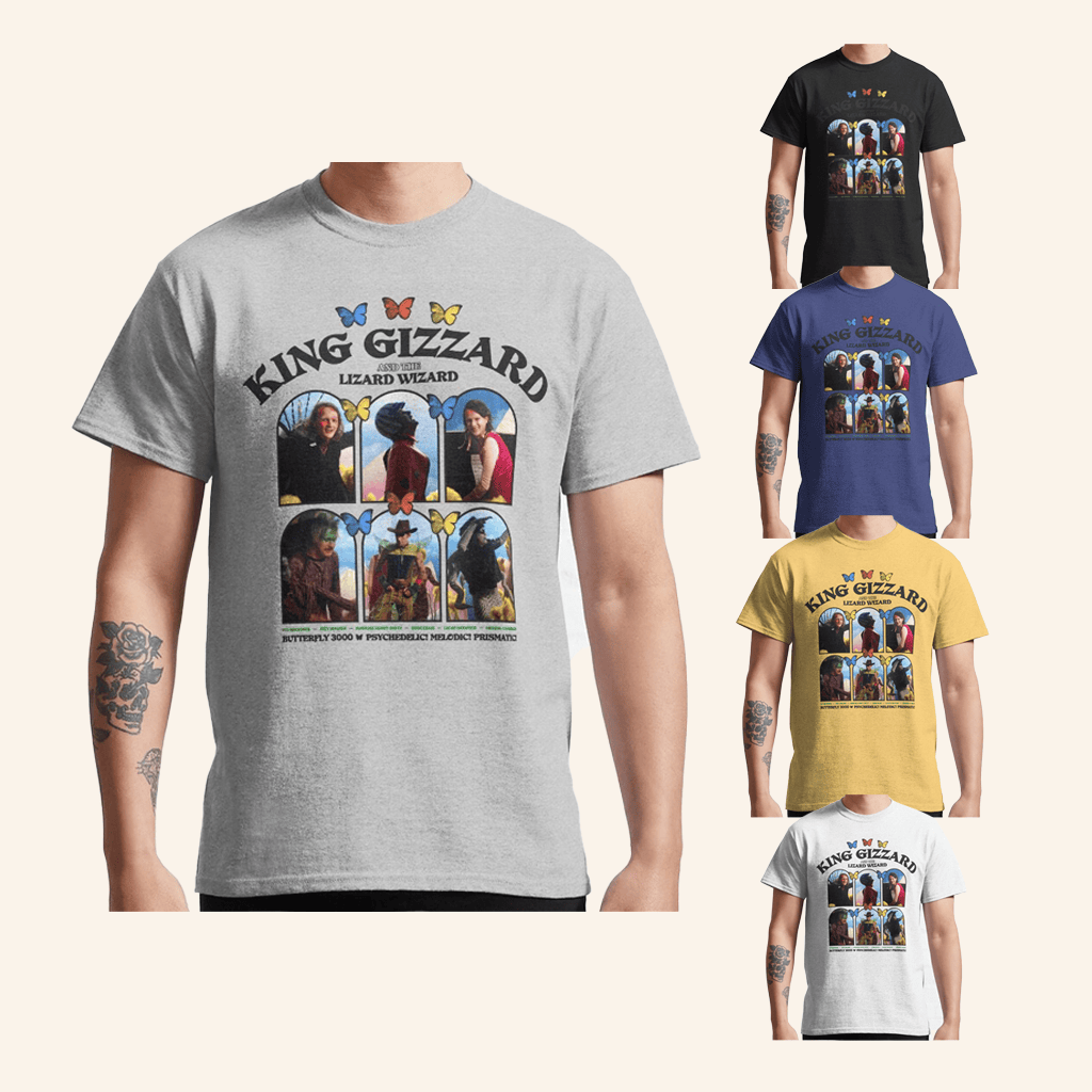 King Gizzard Merch King Gizzard And The Lizard Wizard Butterfly 3000 T-Shirt Fans Gifts King Gizzard Merch King Gizzard And The Lizard Wizard Butterfly 3000 T-Shirt Fans Gifts