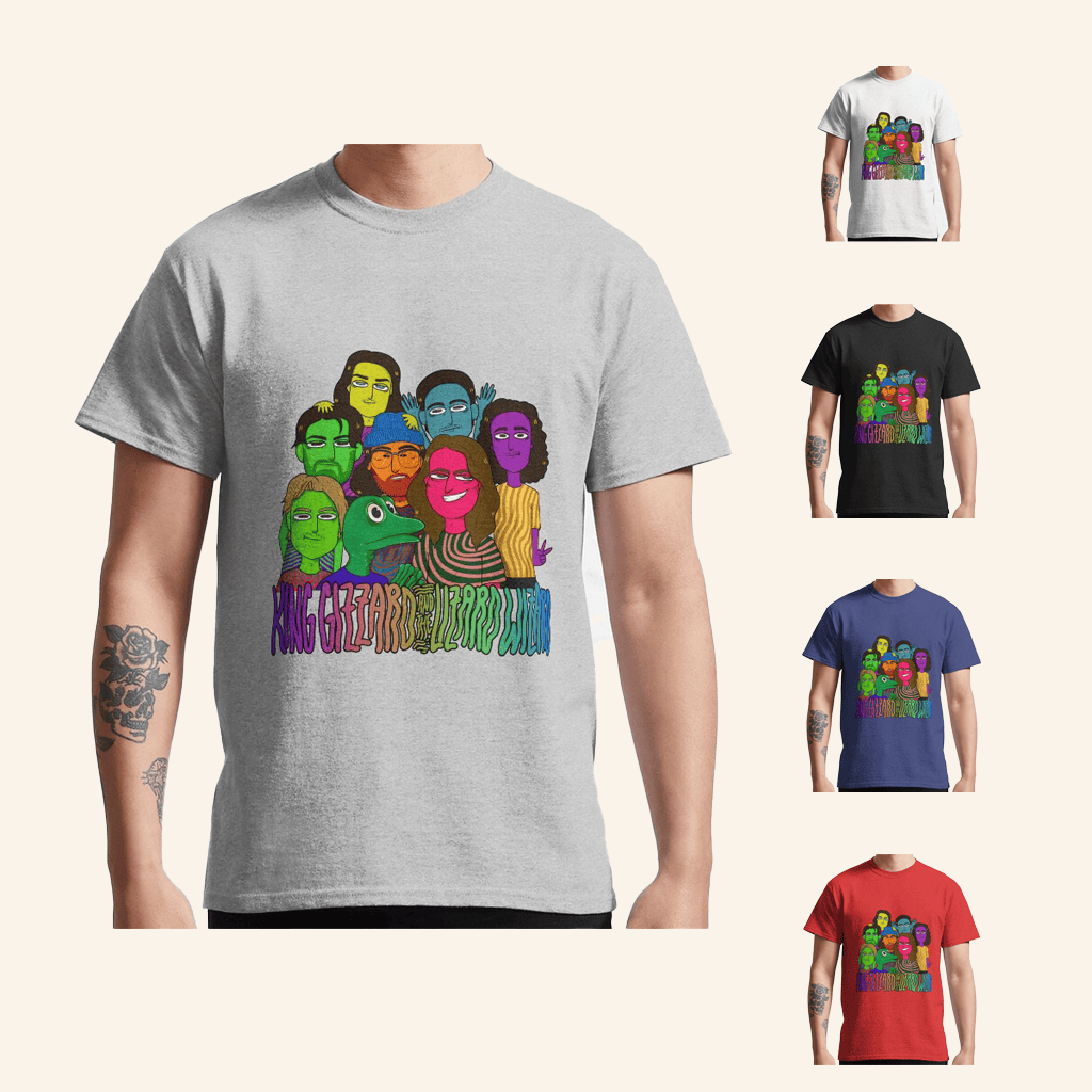King Gizzard Merch King Gizzard And The Lizard Wizard Rainbow Version Transparent T-Shirt