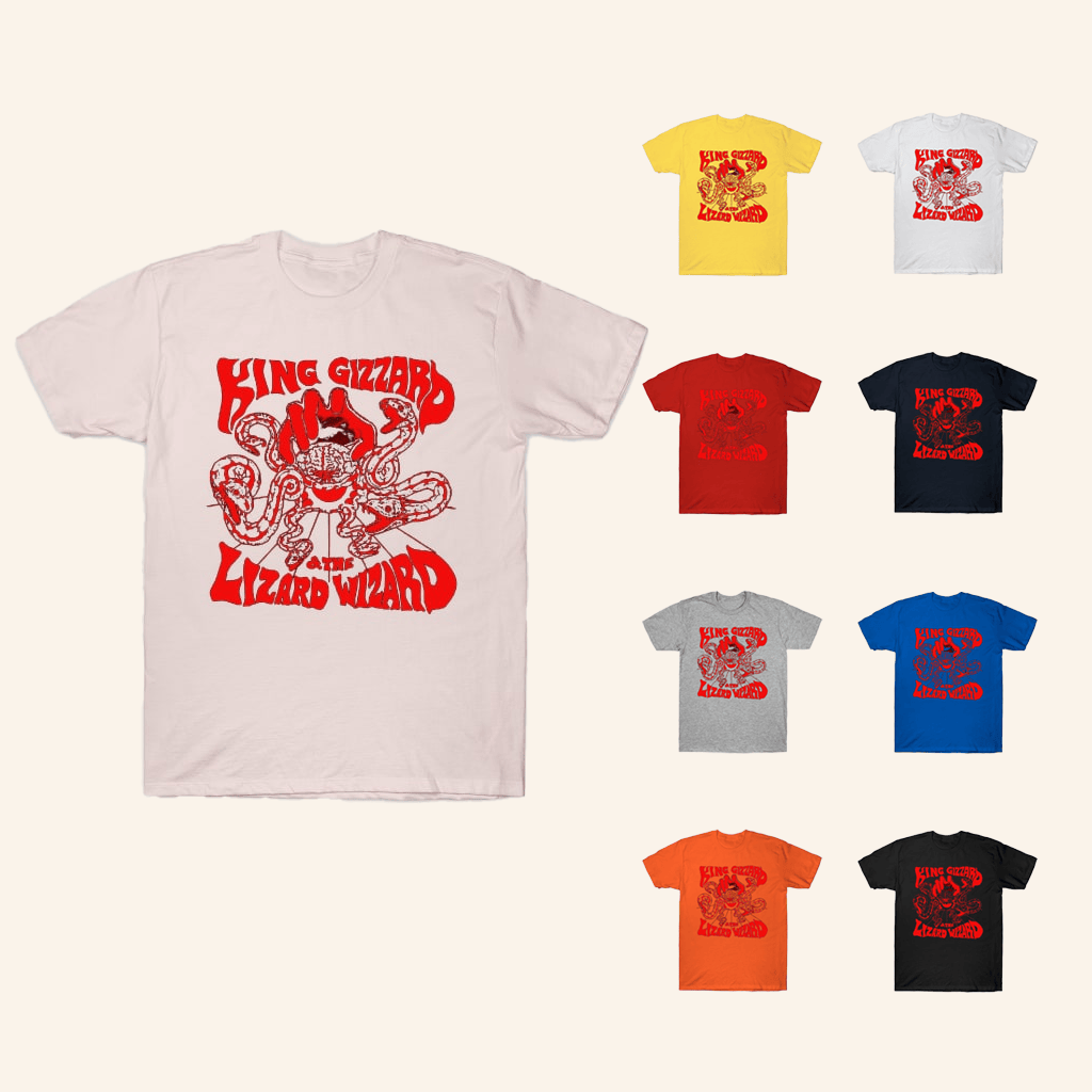 King Gizzard Merch King Gizzard Kglw Red T-Shirt Music Related Gifts For Guys King Gizzard Merch King Gizzard Kglw Red T-Shirt Music Related Gifts For Guys
