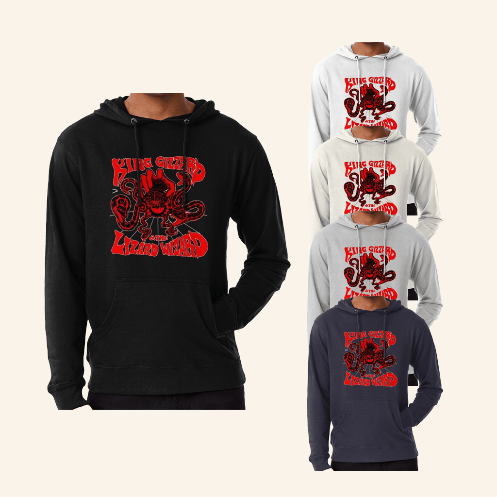 King Gizzard Merch King Gizzard Red Logo Hoodie Gift Ideas For Him King Gizzard Merch King Gizzard Red Logo Hoodie Gift Ideas For Him