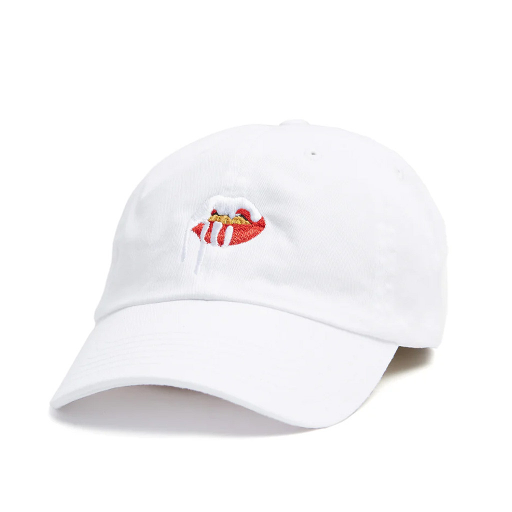 King Kylie Merch Lips Logo Embroidered White Hat Birthday Gift For Wife King Kylie Merch Lips Logo Embroidered White Hat Birthday Gift For Wife