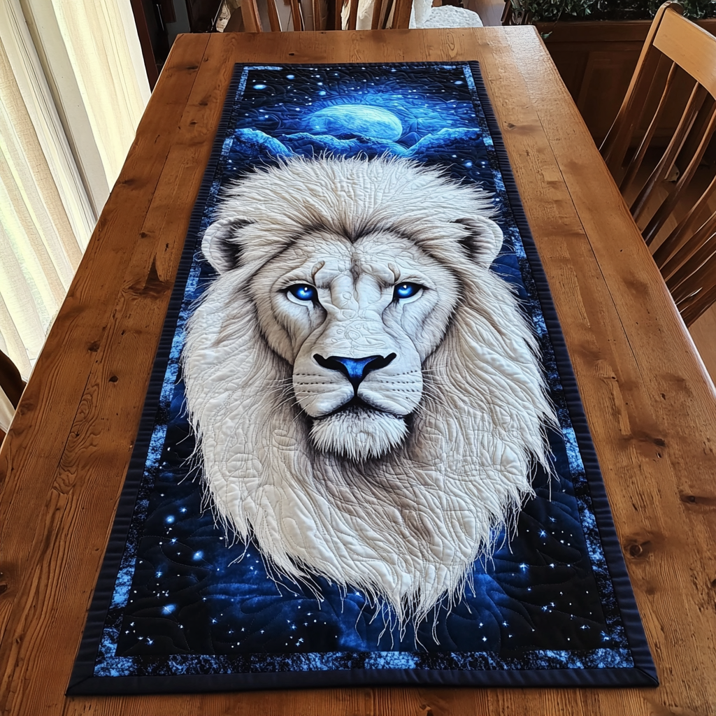 King of Beasts Quilted Table Runner Kitchen Table Decor Ideas Great Lion Themed Gifts