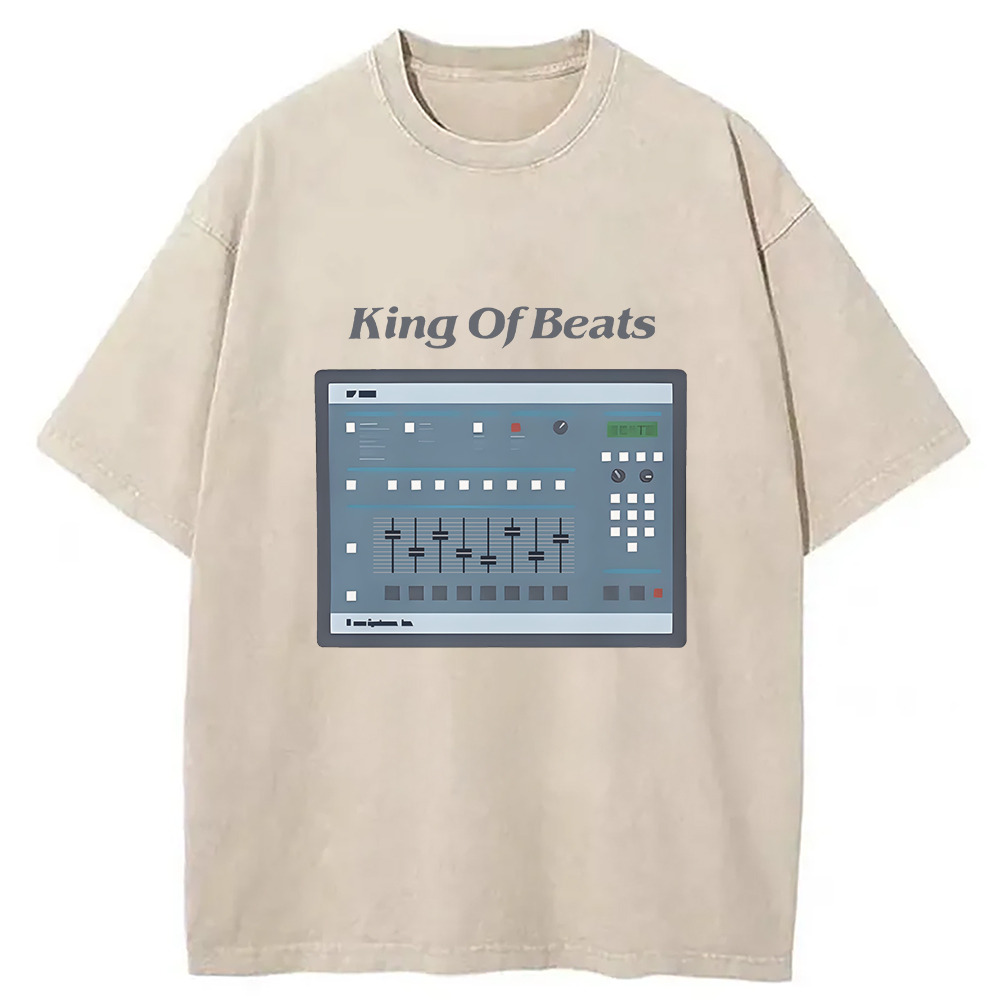 King Of Beats Washed T-Shirt Trendy Aesthetic Graphic Apparel Gifts For Her