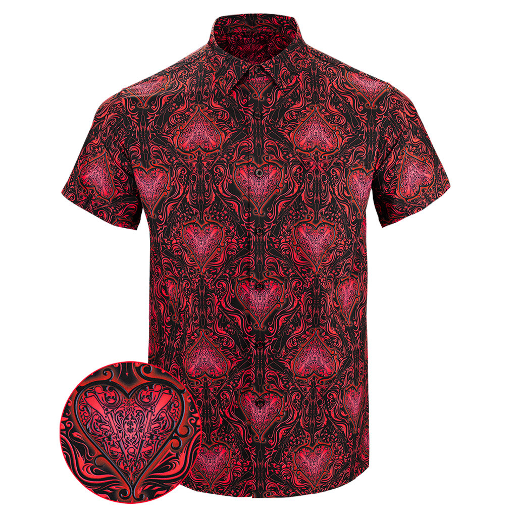 King Of Hearts Button Down Shirt Hawaiian Tactical Button Down Birthday Gift Ideas For Dad