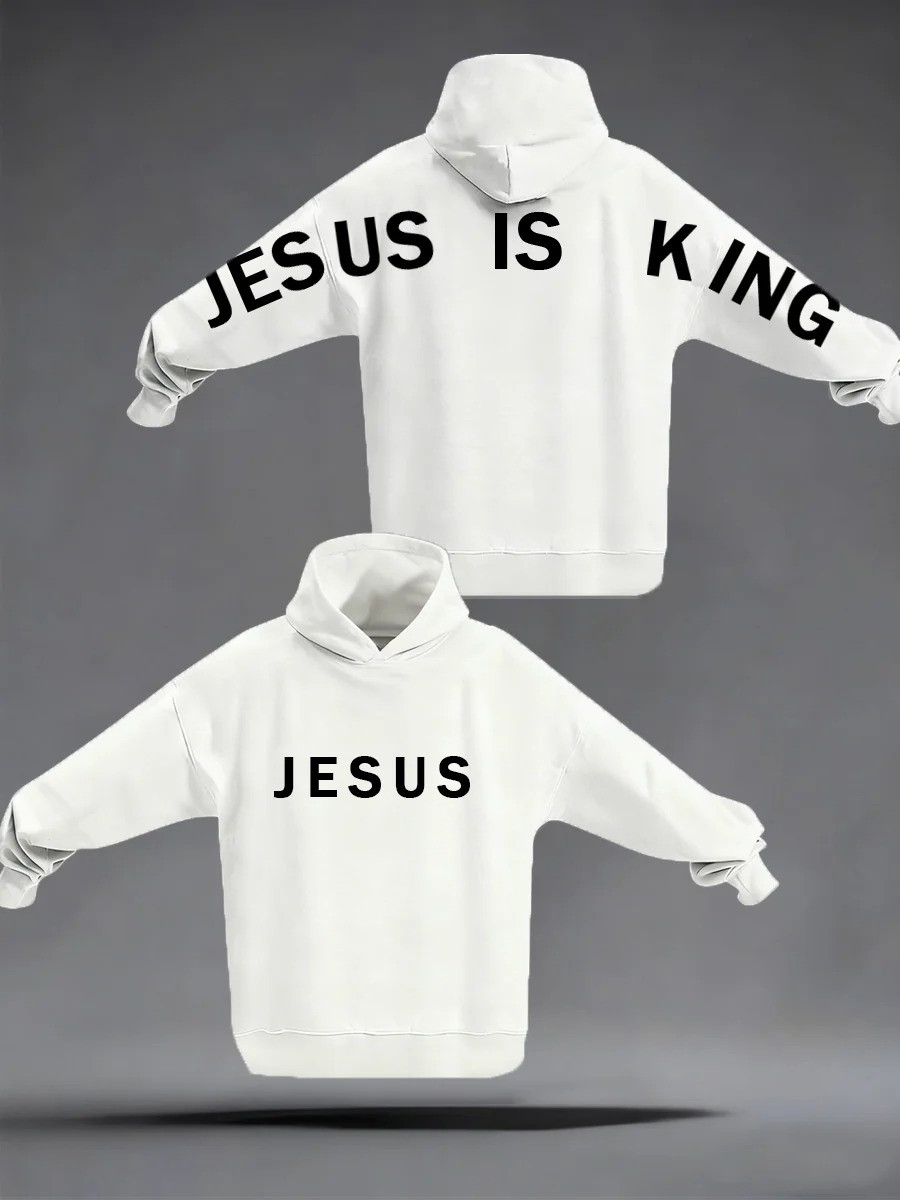 King Of Kings Jesus Is King Oversized Hoodie Men Christian Faith Hoodies Best Gift Ideas