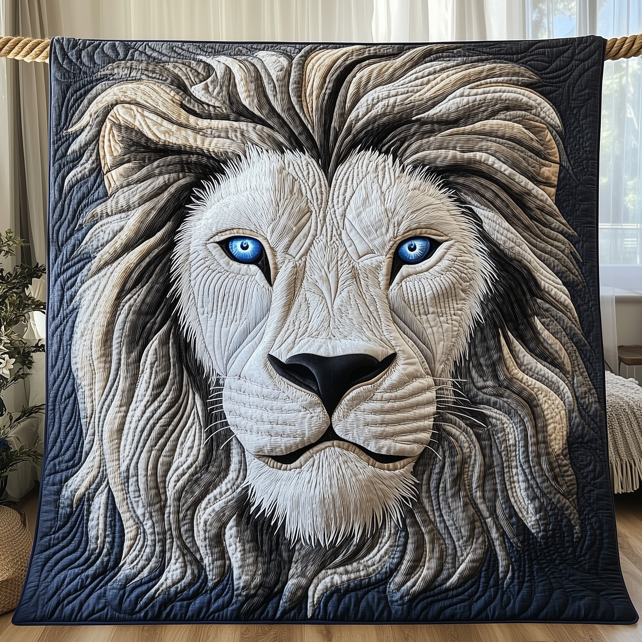 King of the Wild Quilted Blanket Cute Soft BlanketLion Gifts For Him Her