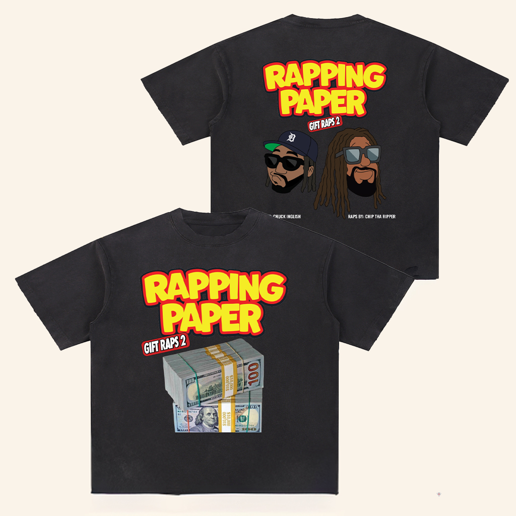 Kingchip Merch Rapping Paper Snow Washed T-Shirt Hip Hop Lover Gifts