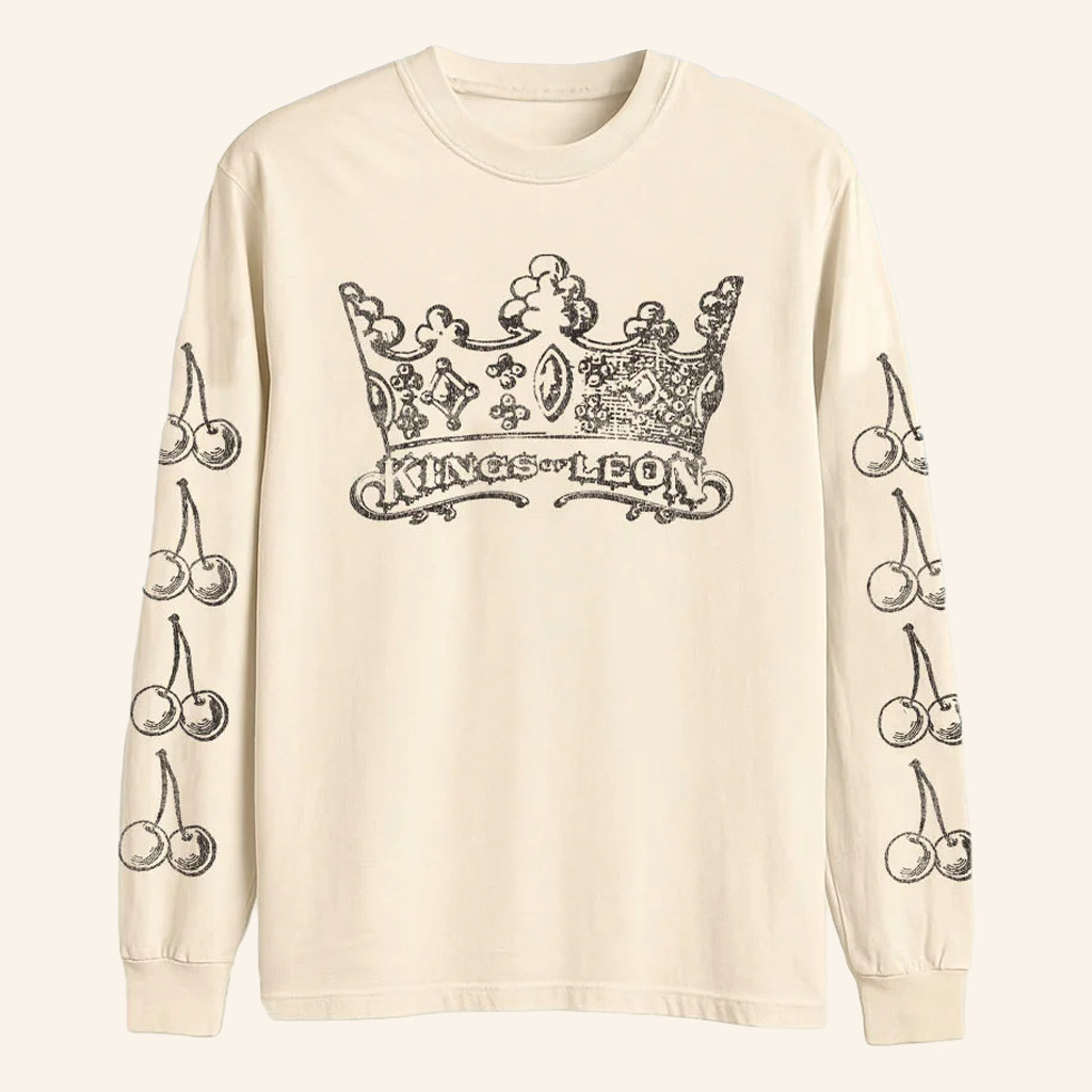 Kings Of Leon Merch Crown Long Sleeve Shirt Music Related Gifts For Guys
