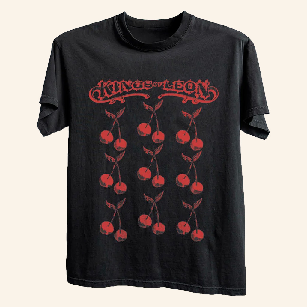 Kings Of Leon Merch EP2 Cherries Black T-Shirt Cool Gifts For Rock Lovers