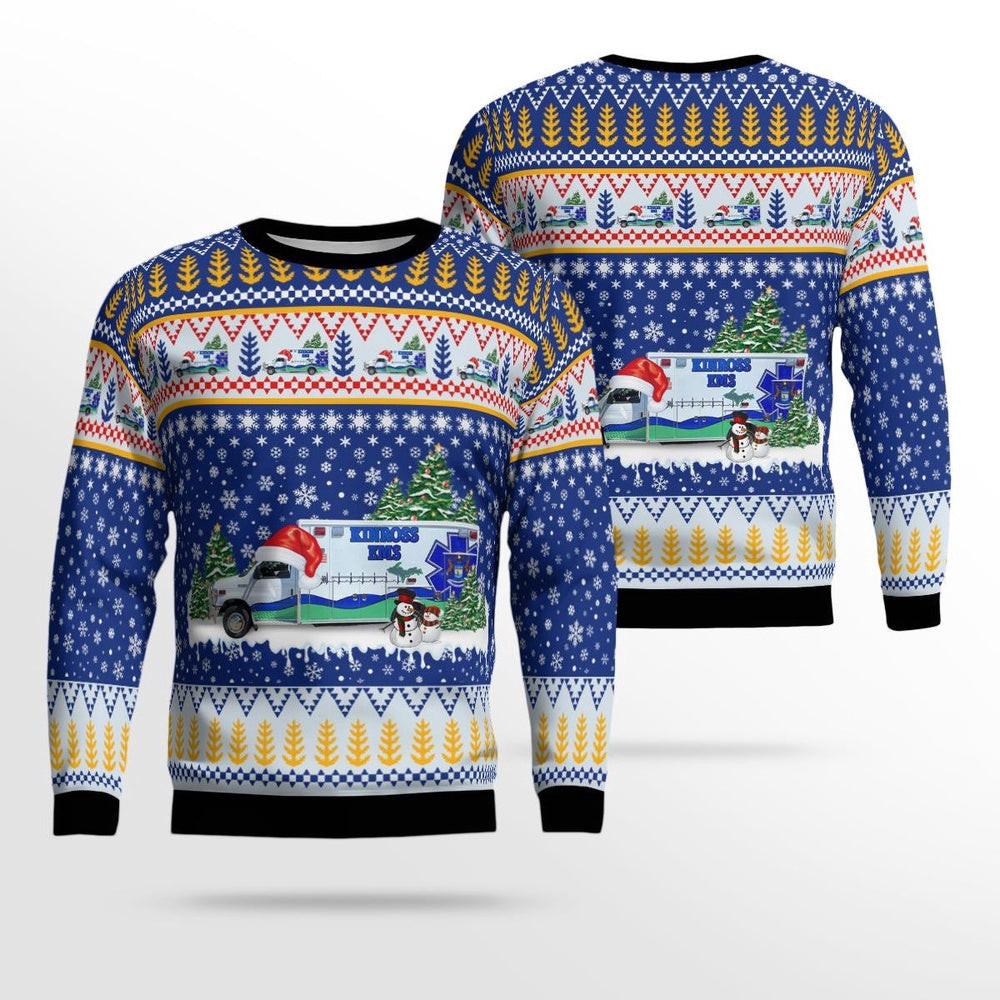 Kinross Michigan Kinross EMS AOP Ugly Christmas Sweater Xmas Unisex Sweater Christmas Gifts For Men Women