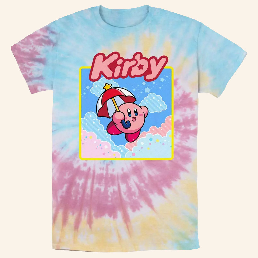 Kirby Merch Kirby Starry Parasol Tie Dye T-Shirt Great Gifts For Her