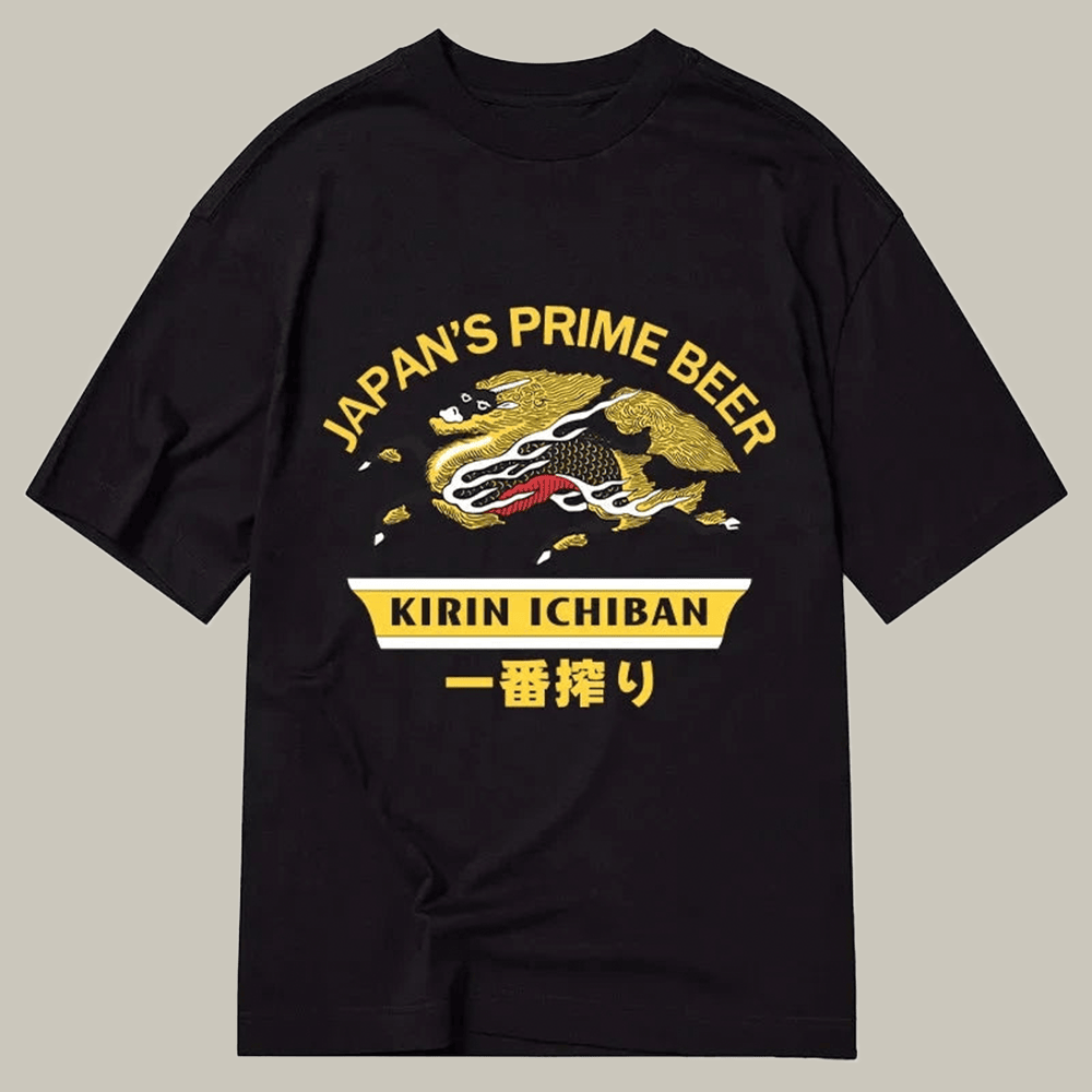 Kirin Ichiban Beer Logo Japanese Classic T Shirt Dragon Pattern Best Gifts For Him