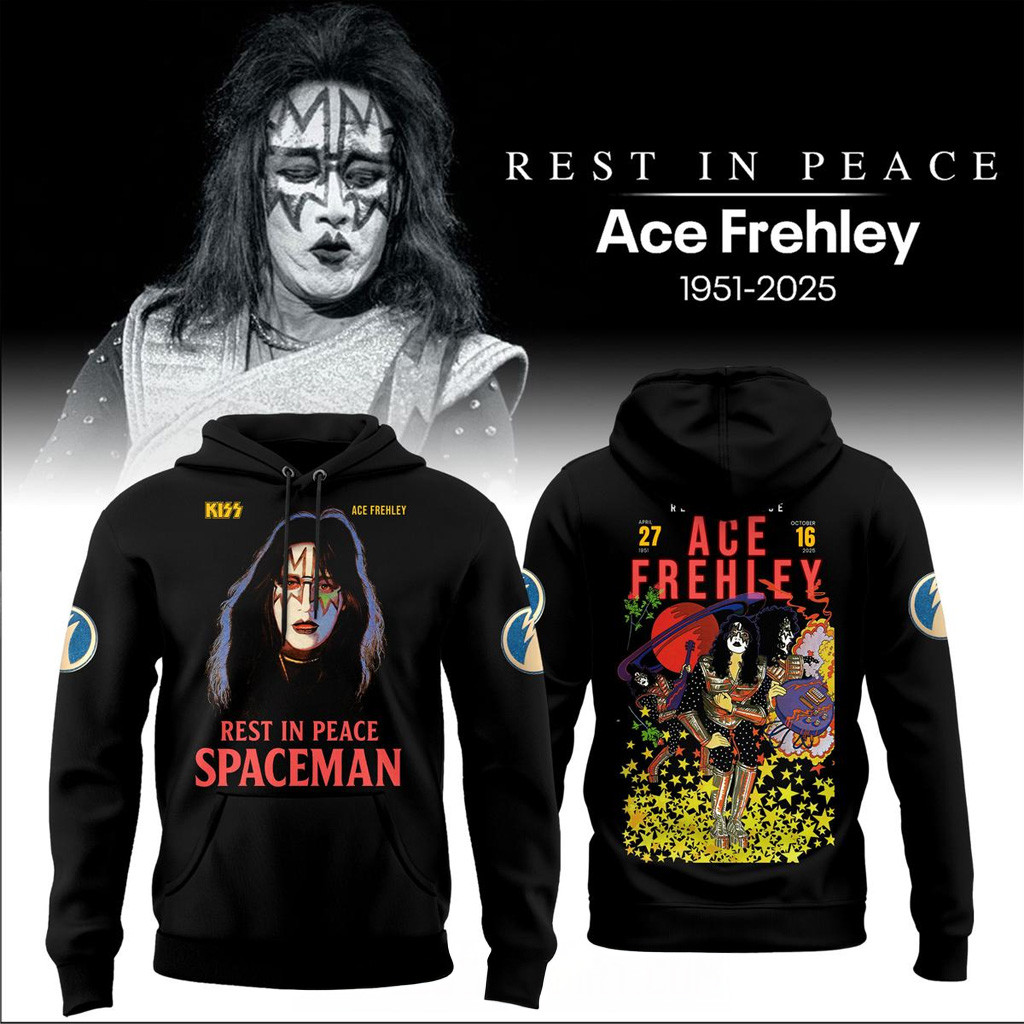 Kiss Ace Frehley Rip Spaceman 2025 Hoodie Ace Frehley Merch Gifts For Fans Kiss Ace Frehley Rip Spaceman 2025 Hoodie Ace Frehley Merch Gifts For Fans