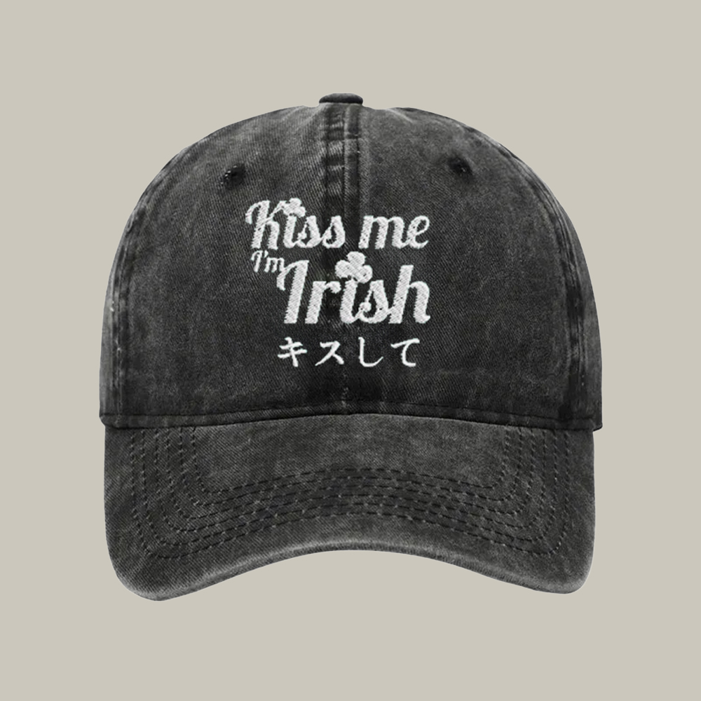 Kiss Me I M Irish Washed Cap Humorous Baseball Caps Christmas Gift Ideas For Him