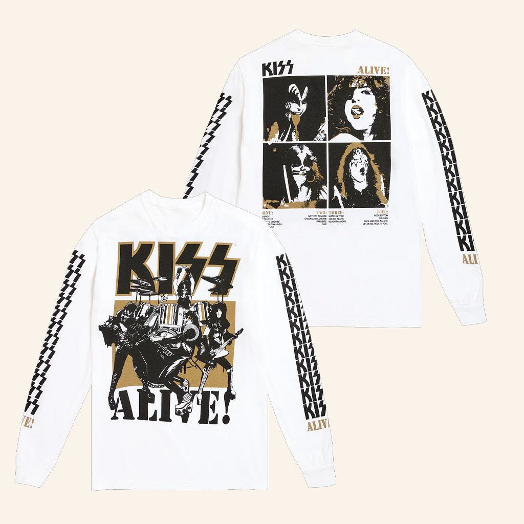 Kiss Merch Alive 50Th Anniversary Long Sleeve T-Shirt Christmas Gifts For Rock Fans Kiss Merch Alive 50Th Anniversary Long Sleeve T-Shirt Christmas Gifts For Rock Fans