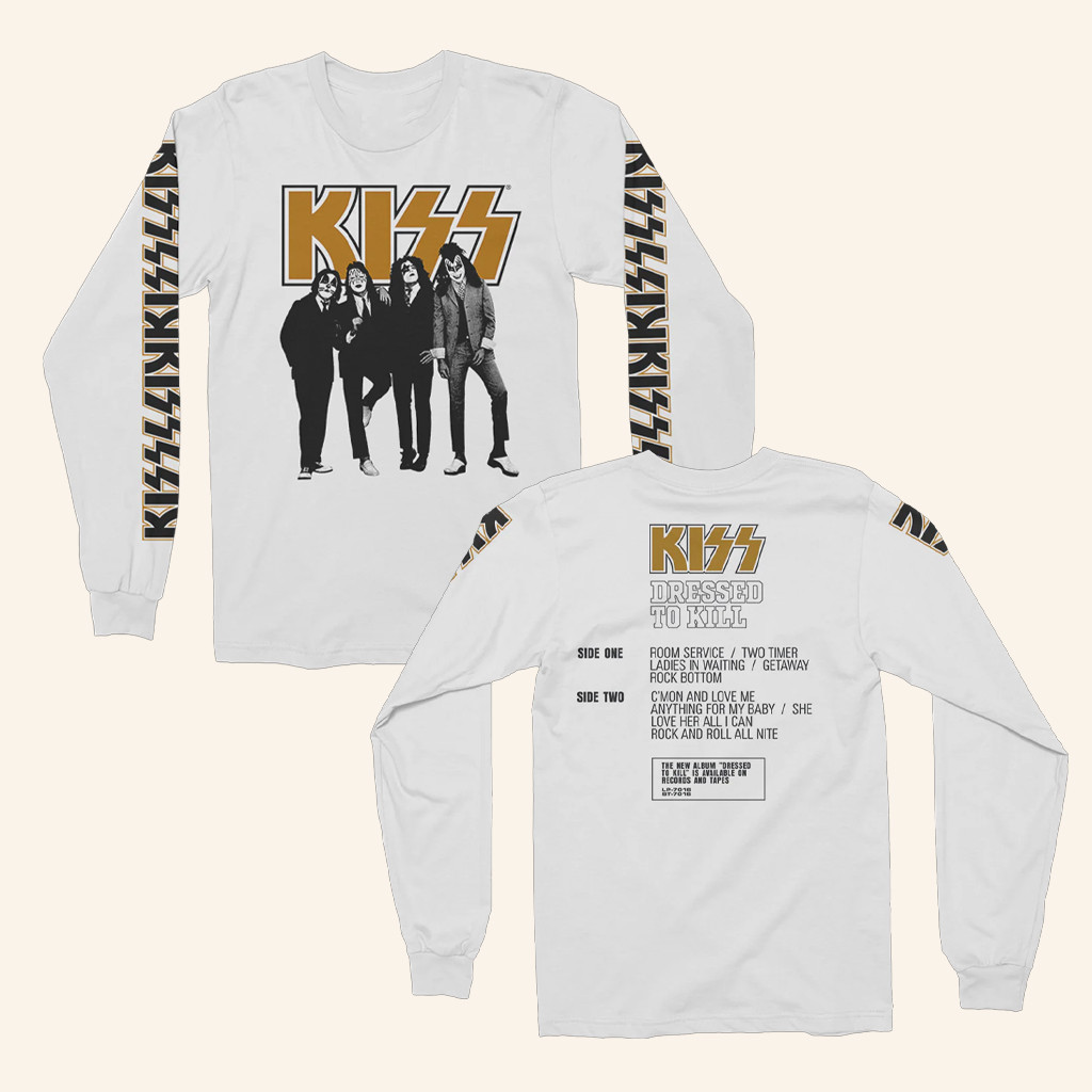 Kiss Merch Dressed To Kill 50Th Anniversary Long Sleeve T-Shirt Gifts For Rock Fans Kiss Merch Dressed To Kill 50Th Anniversary Long Sleeve T-Shirt Gifts For Rock Fans