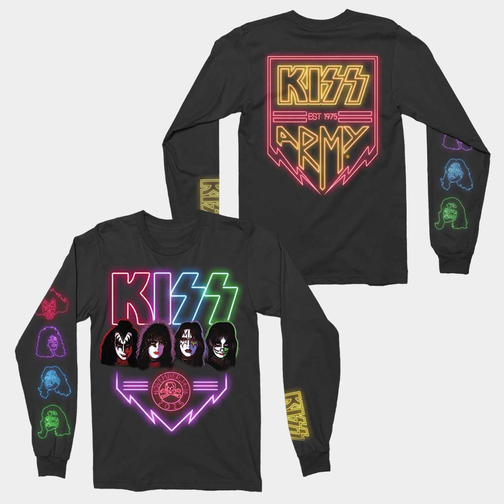 Kiss Merch Kiss Army Est 1975 Day 1 Long Sleeve T-Shirt Gifts For Rock Band Fans