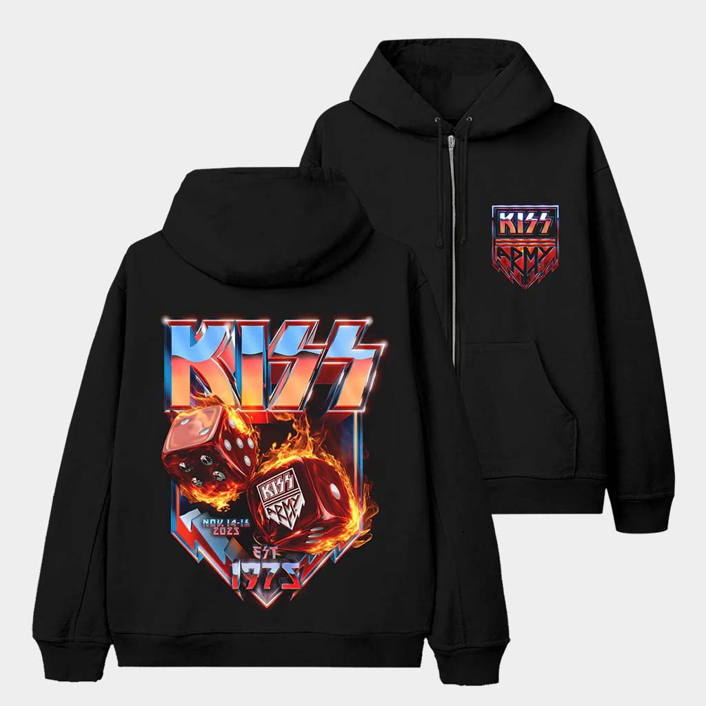 Kiss Merch Kiss Army Landlocked In Vegas Zip Hoodie Birthday Gifts For Rock Band Fans