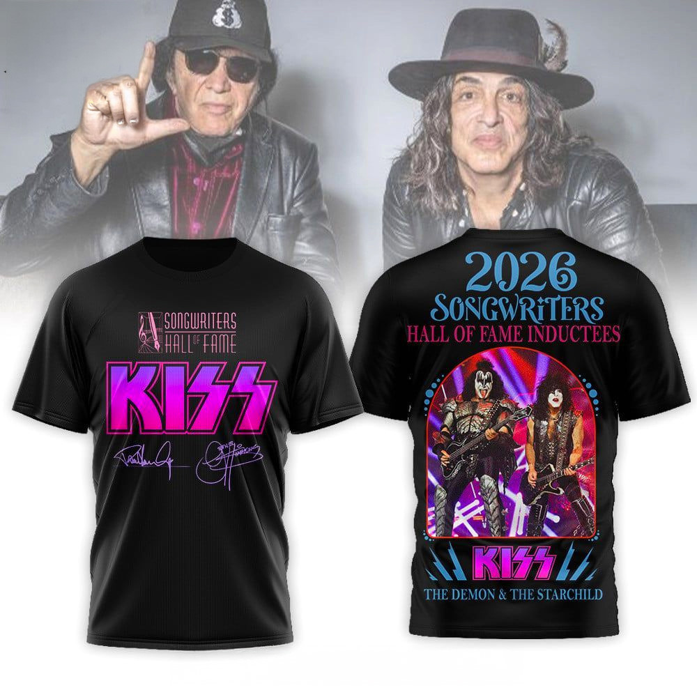 Kiss Songwriters Hall of Fame T-Shirt Kiss Merch Gifts For Rock Band Fans