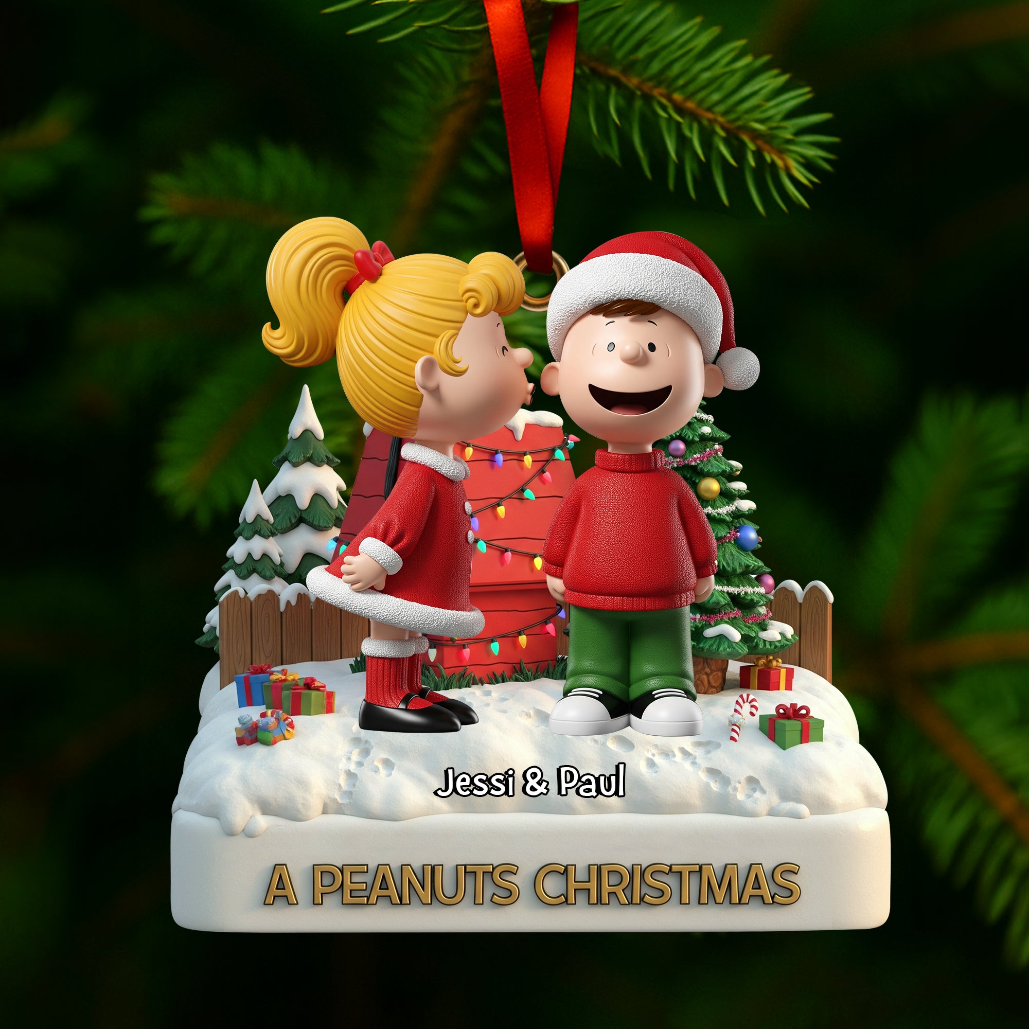 Kissing Couple Christmas Ornament Personalized Gifts For Couple - Festive Holiday Keepsake Gift Kissing Couple Christmas Ornament Personalized Gifts For Couple - Festive Holiday Keepsake Gift