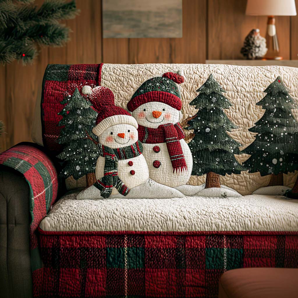 Kissmas Time Quilted Sofa Cover Holiday Couch Covers Family Gift Ideas