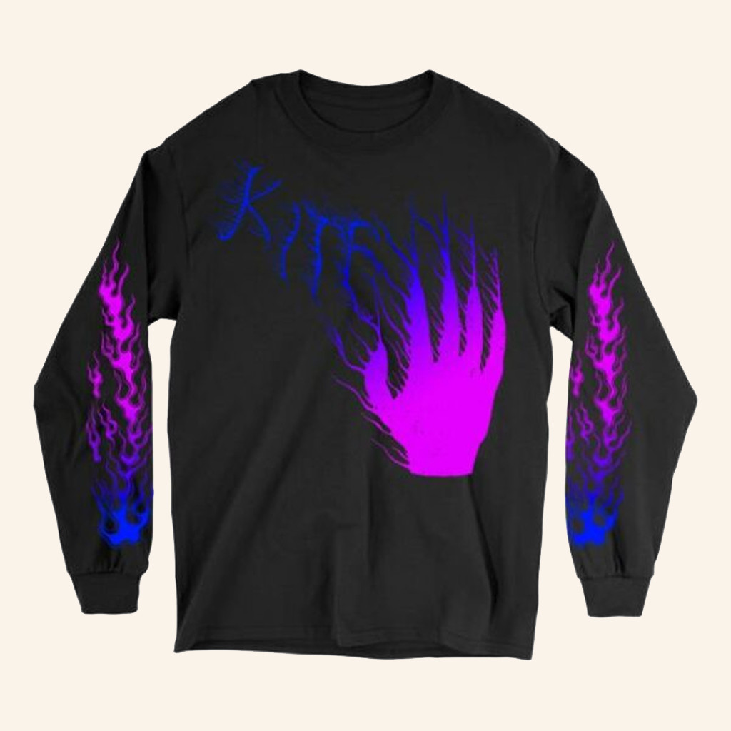 Kite Merch Blue Flames By Robert Hurula Long Sleeve Shirt Best Gifts For Him