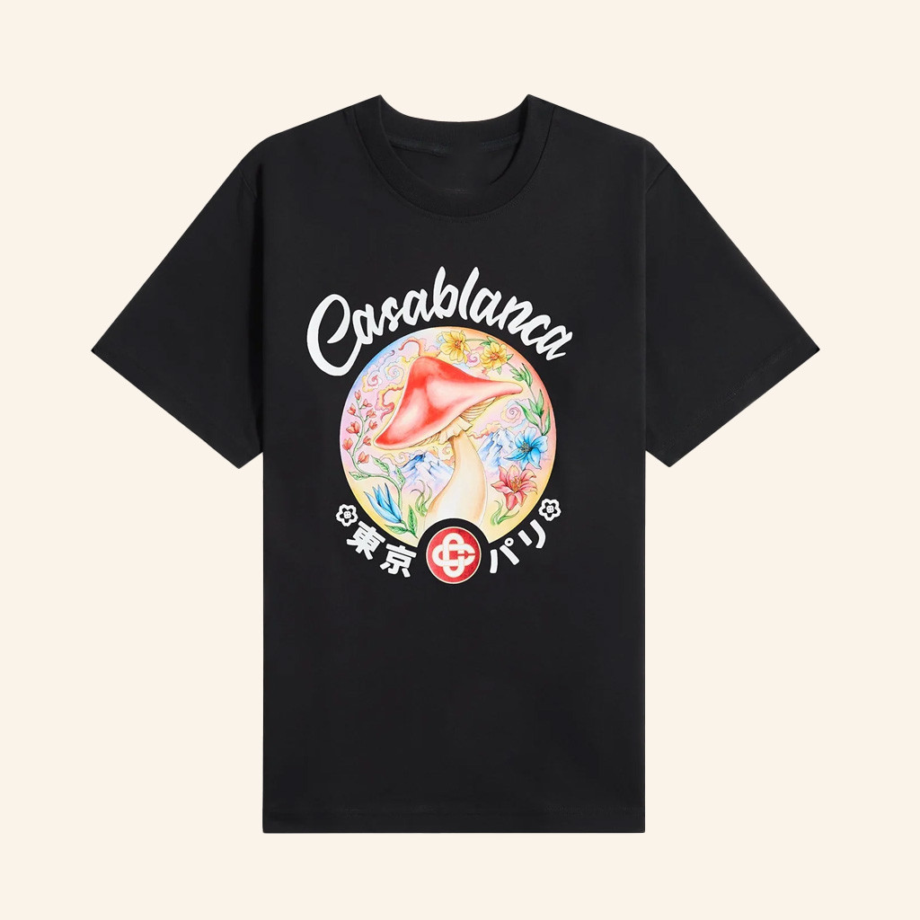 Kith Merch Casablanca Mushroom Emblem T-Shirt Birthday Gift Ideas For Boyfriend Kith Merch Casablanca Mushroom Emblem T-Shirt Birthday Gift Ideas For Boyfriend