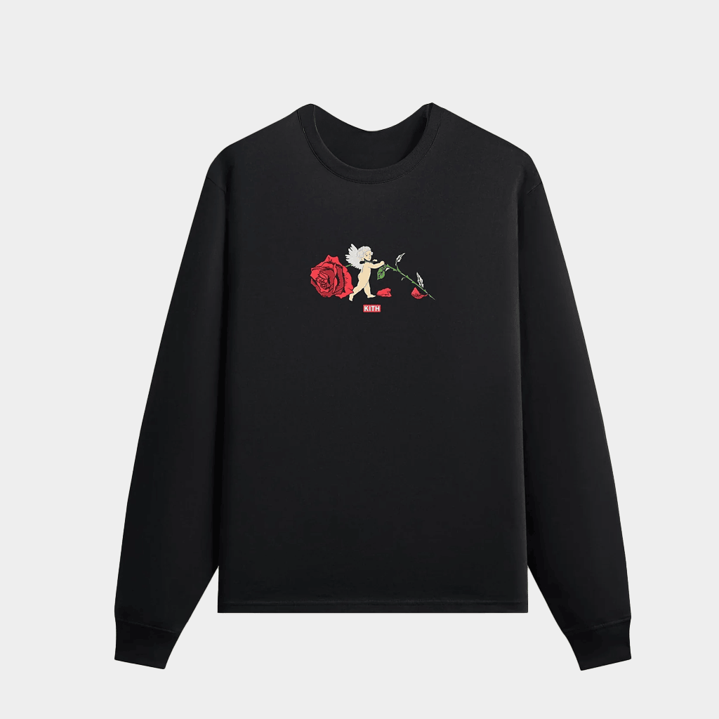 Kith Merch Kith Cupid Rose Long Sleeve T-Shirt Best Gift For Her-1