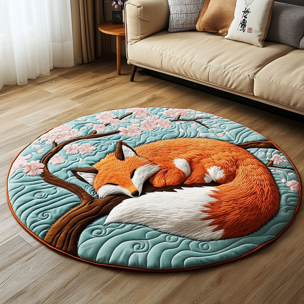 Kitsune Whisper Quilted Round Mat Entryway Design Ideas Unique Fox Gift Items