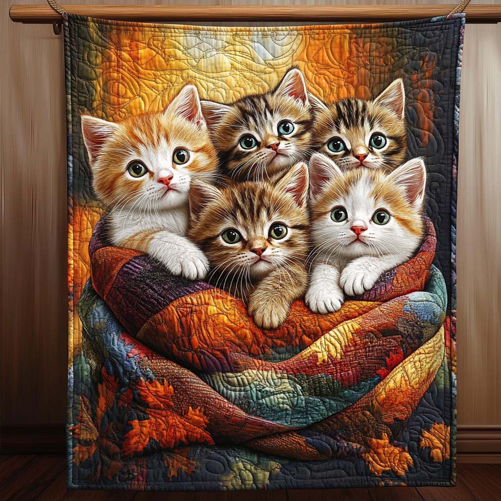 Kitten Bundle Quilted Blanket Gifts For Cat Owners