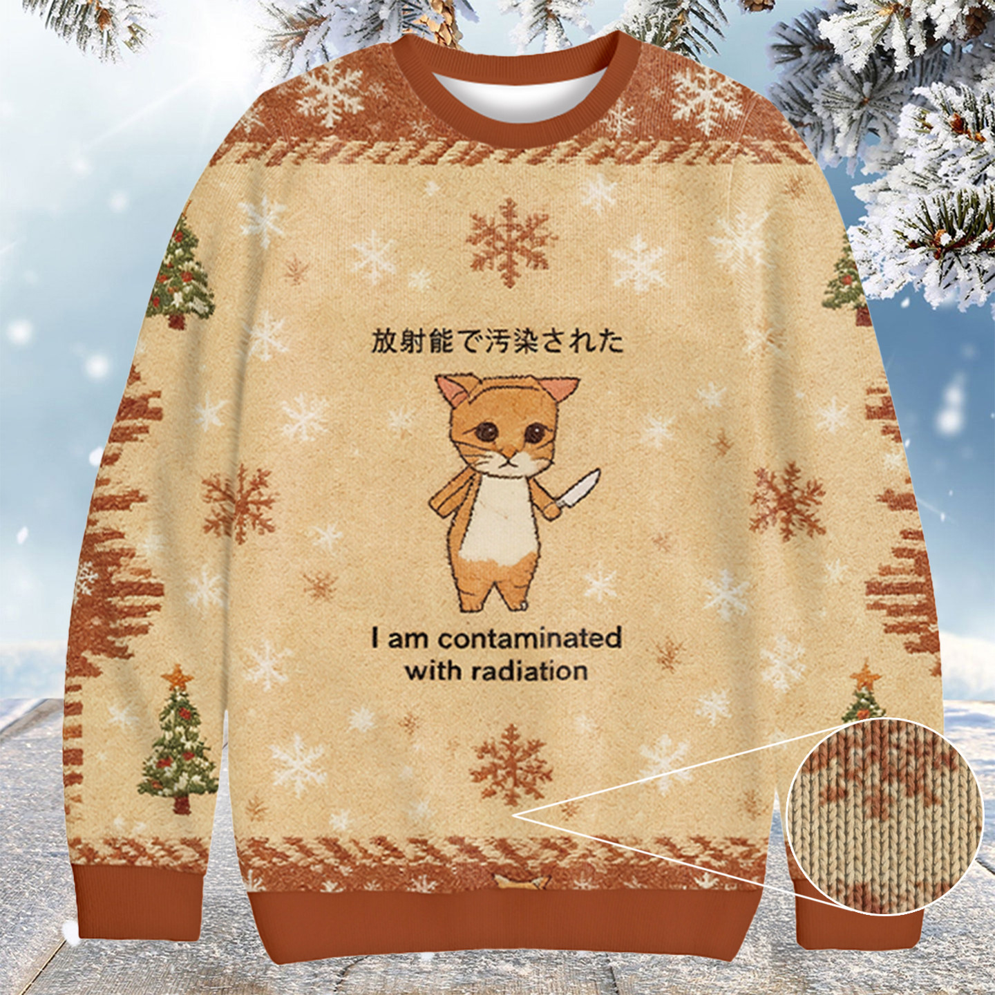 Kitten Contaminated By Radiation Christmas Ugly Sweater Christmas Ideas For Mom