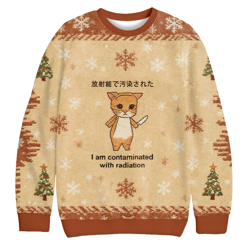 Kitten Contaminated By Radiation Christmas Ugly Sweatshirt Holiday Lounge Wear Top Gift Ideas Kitten Contaminated By Radiation Christmas Ugly Sweatshirt Holiday Lounge Wear Top Gift Ideas