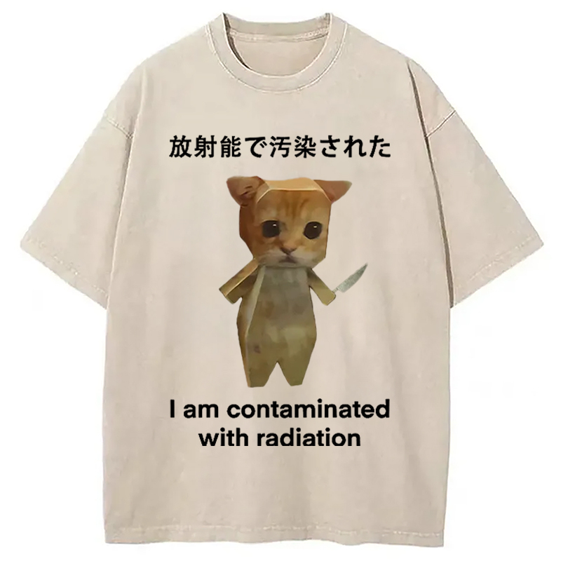 Kitten Contaminated By Radiation Washed T-Shirt Trendy Aesthetic Graphic Apparel Gifts For Her Kitten Contaminated By Radiation Washed T-Shirt Trendy Aesthetic Graphic Apparel Gifts For Her