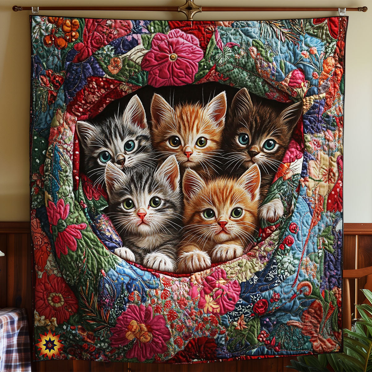 Kitten Quilt Blanket Throw Blankets For Couch Funny Christmas Gifts