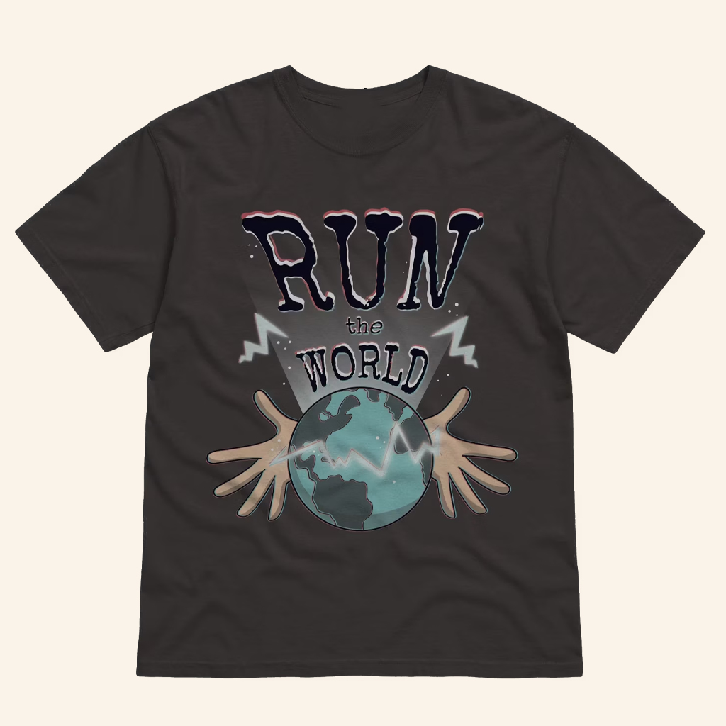 KittenSneeze Merch Run The World Title T-Shirt Music Related Gifts For Guys