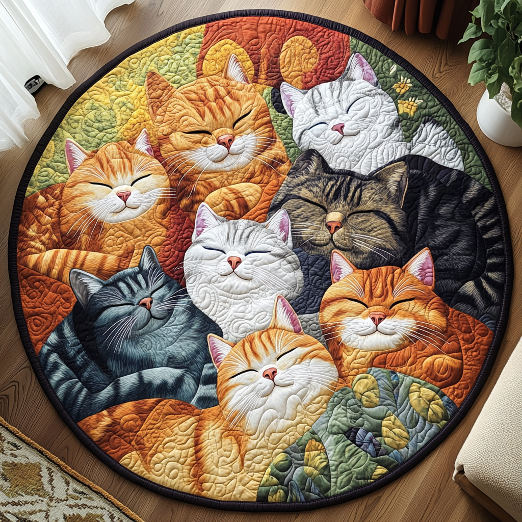 Kitty Comfort Spot Quilted Round Mat Entryway Ideas Cat Owner Gifts For Christmas