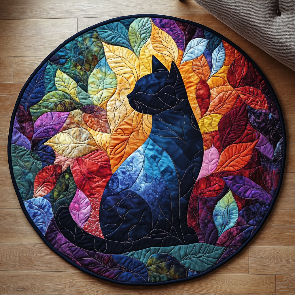 Kitty Garden Quilted Round Mat Front Door Decor Christmas Ideas For Cat Lovers