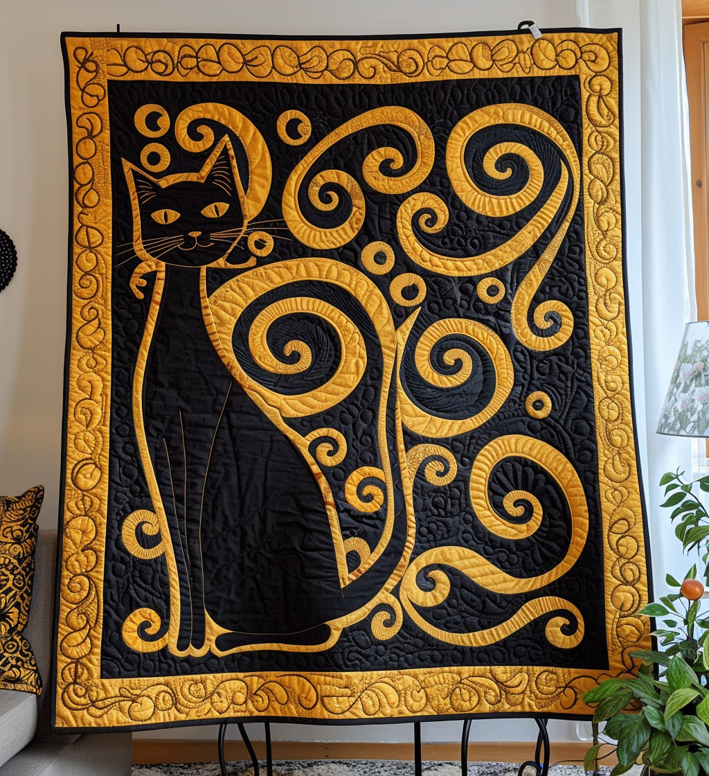 Kitty Kaleidoscope Quilted Blanket Cat Christmas Gifts