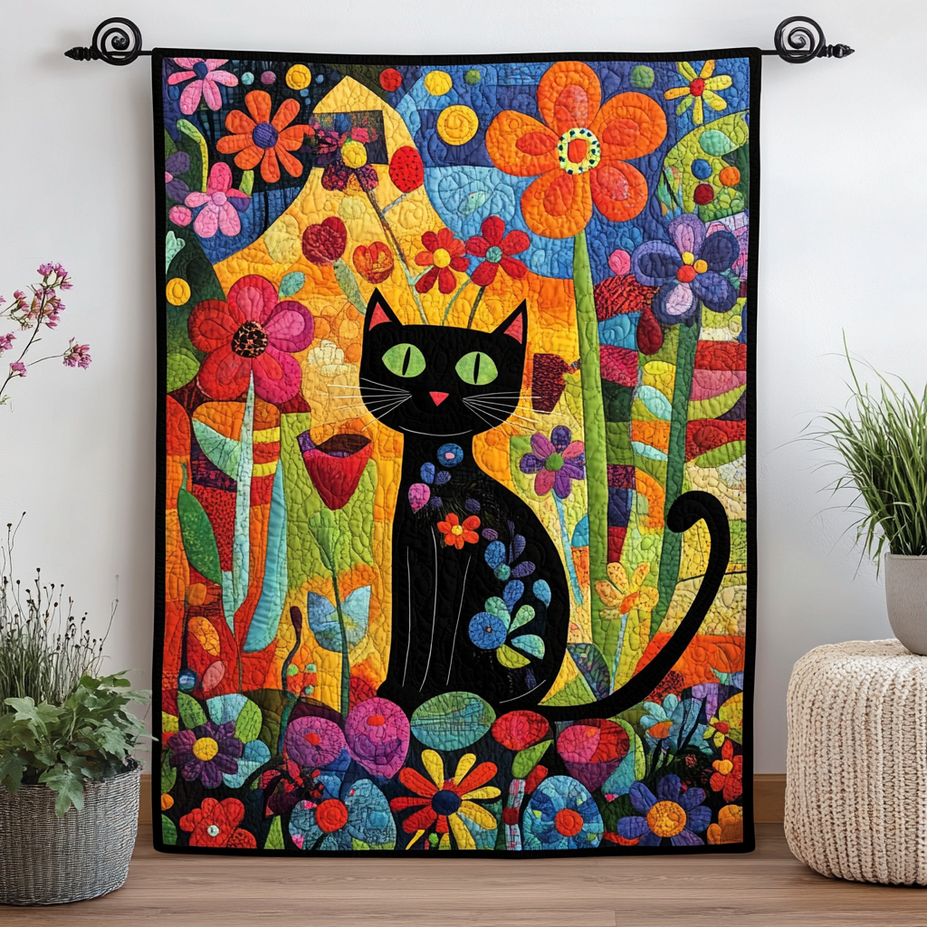 Kitty Kaleidoscope Quilted Blanket Cat Christmas Gifts