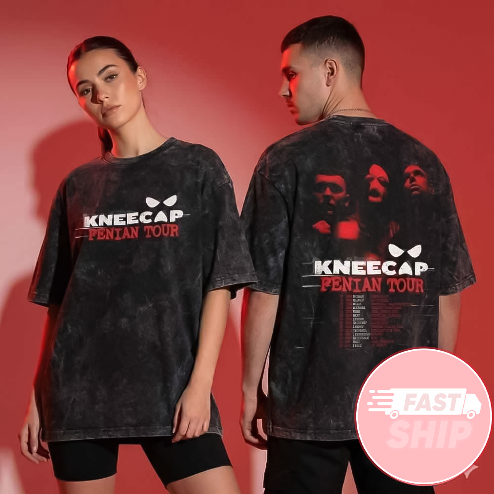 Kneecap Album Fenian Tour 2026 Poster Washed T-Shirt Kneecap Merch Gifts For Fans