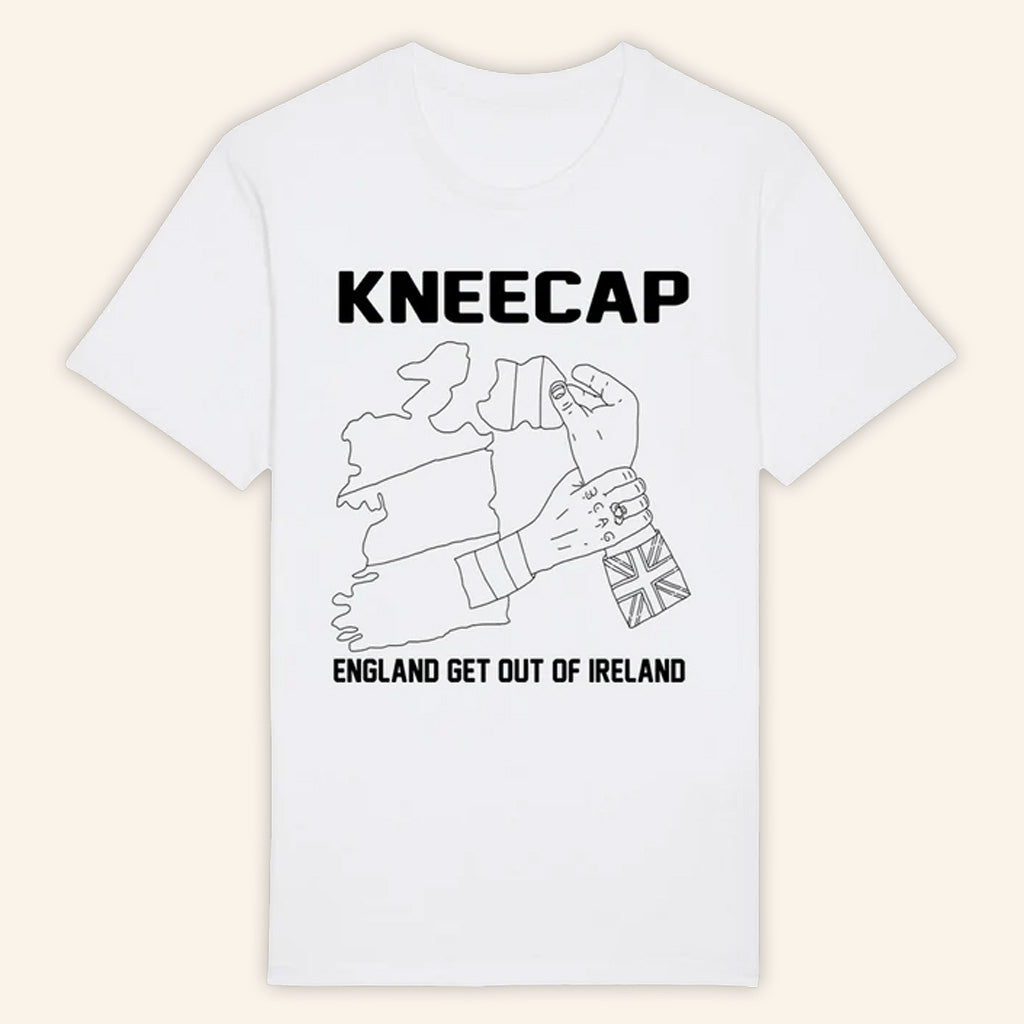 Kneecap Merch England Get Out Of Ireland T-Shirt White Gifts For Husband Kneecap Merch England Get Out Of Ireland T-Shirt White Gifts For Husband