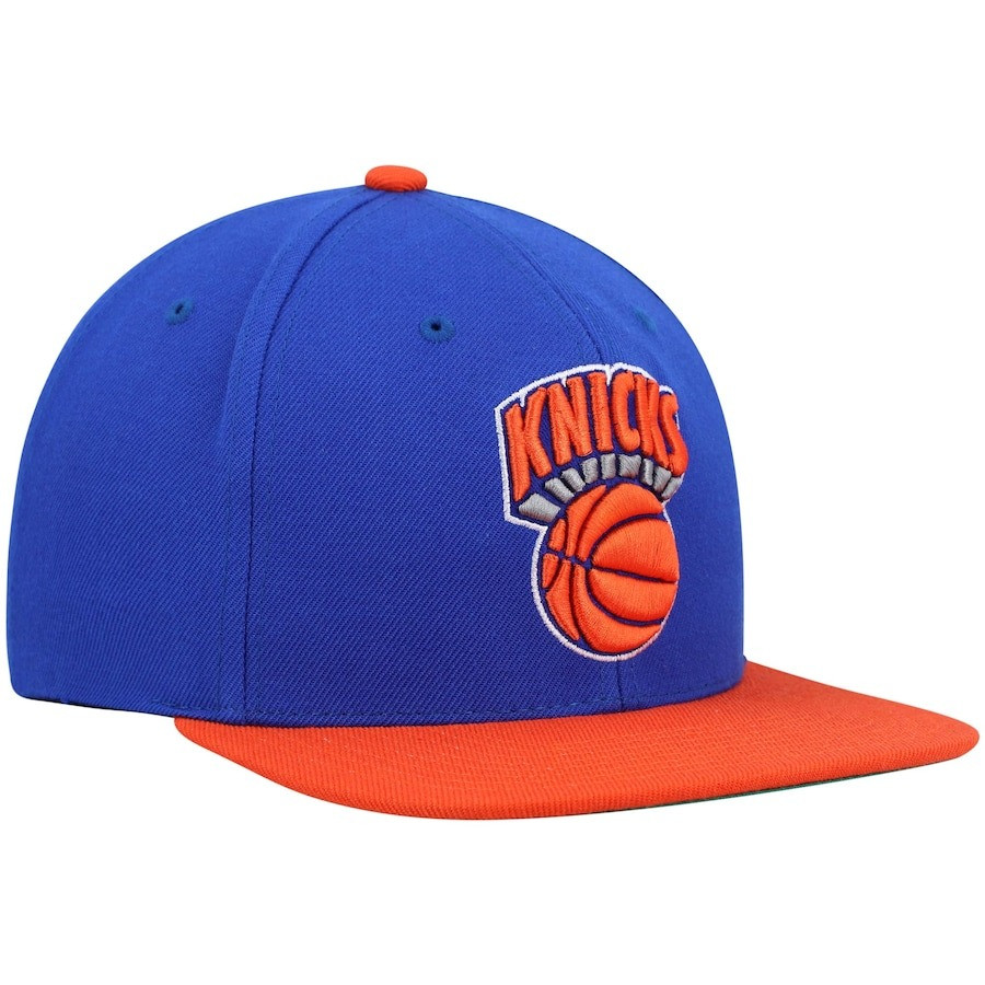 Knicks Hat Blue Orange New York Knicks Hardwood Classics Team Two-Tone Snapback Cap Gifts