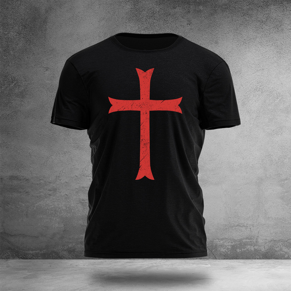 Knights Templar Cross T-Shirt Christian Themed Shirt Unique Gifts For Father