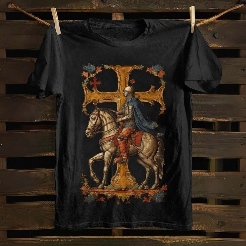 Knights Templar T-Shirt Christian Crusader Faith Apparel Deus Vult Best Gift
