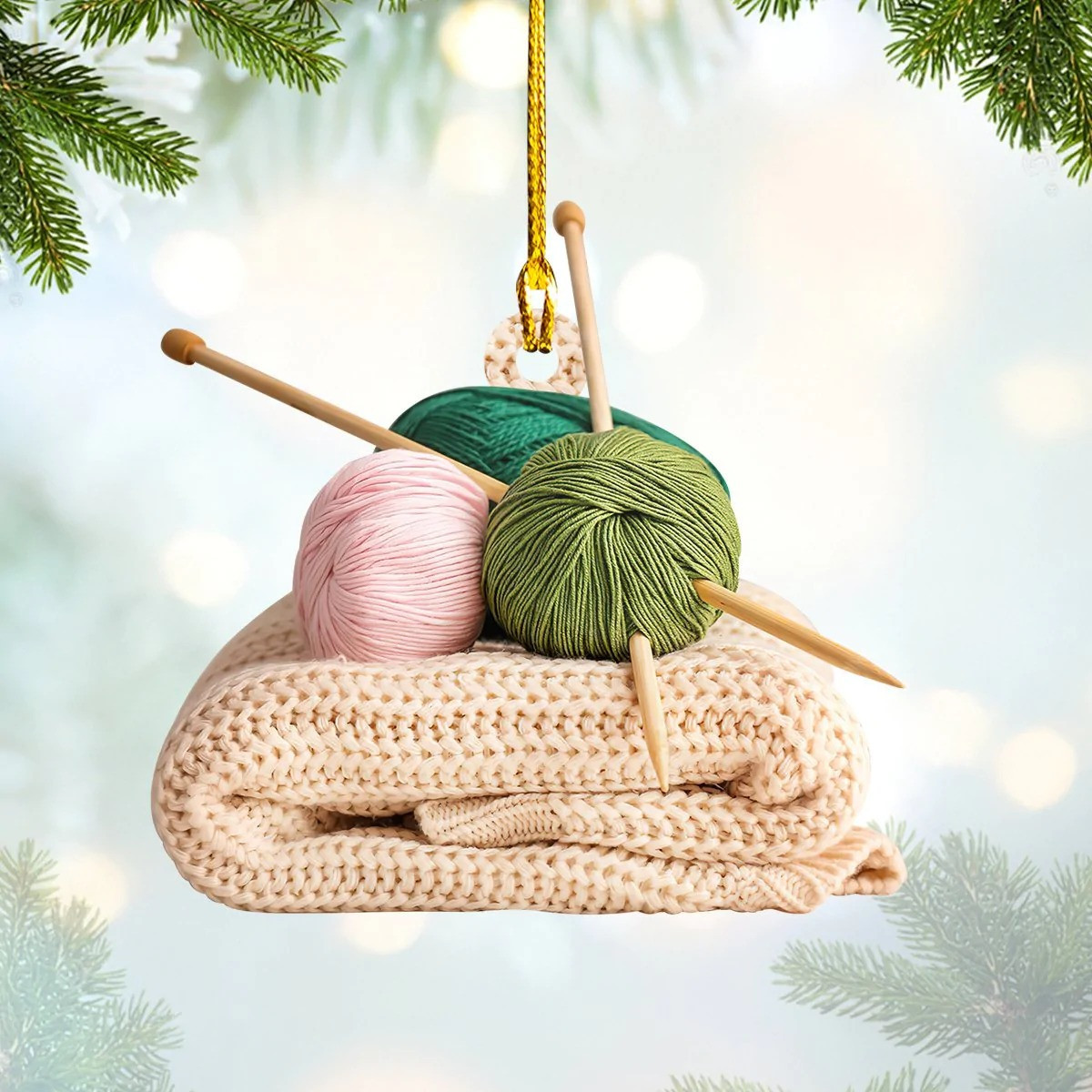 Knitting Christmas Ornament Knitting Lover Xmas Tree Decorations 2024