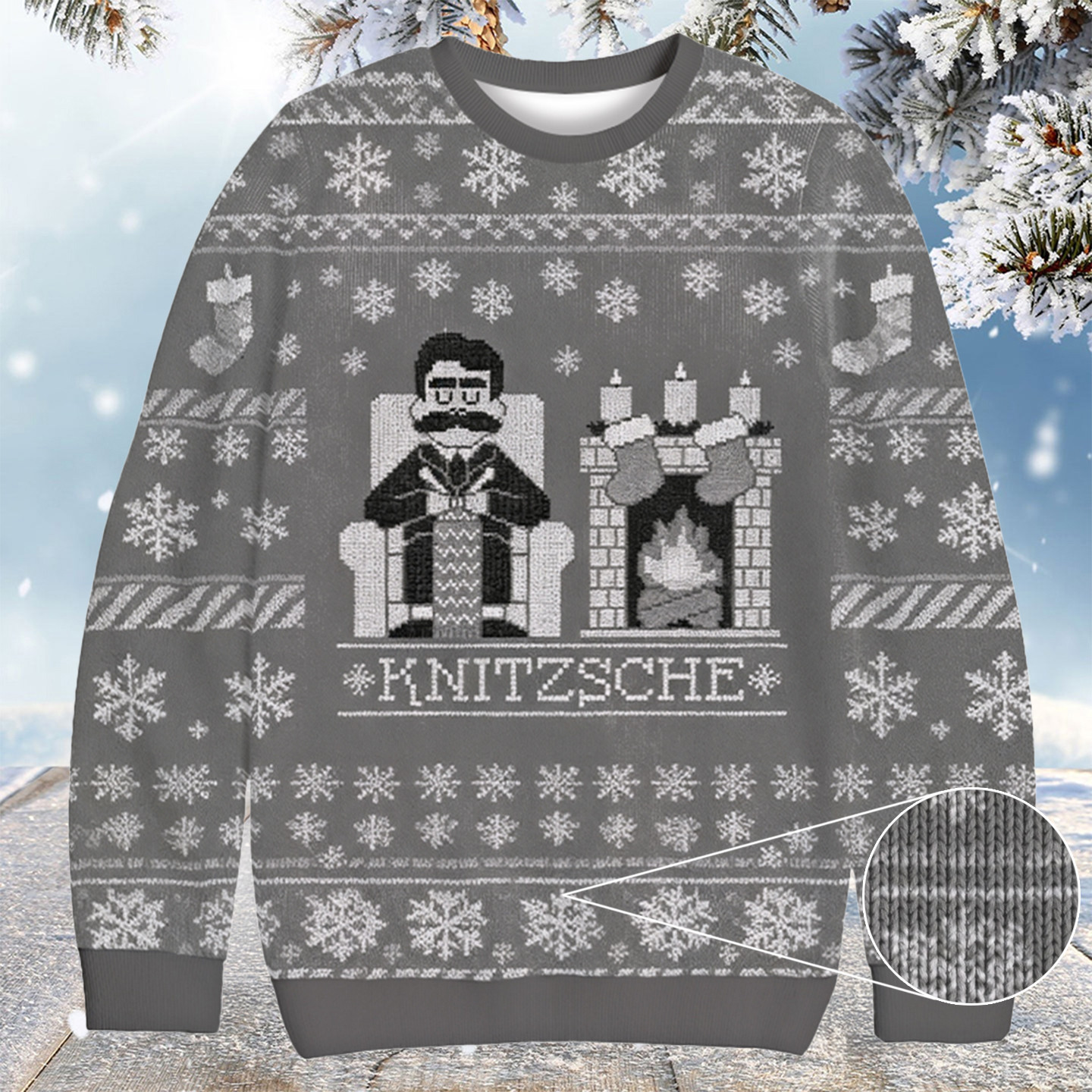 Knitzsche Christmas Ugly Sweater Cute Xmas Clothing Christmas Gifts For Grandma