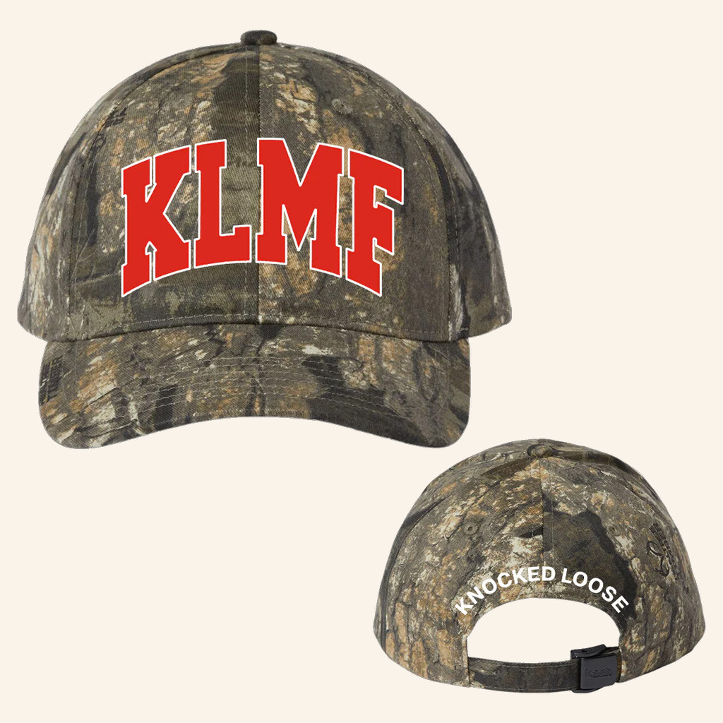 Knocked Loose Merch Knocked Loose KLMF Arch Real Tree Camo Hat Embroidered Gifts For Dad Knocked Loose Merch Knocked Loose KLMF Arch Real Tree Camo Hat Embroidered Gifts For Dad
